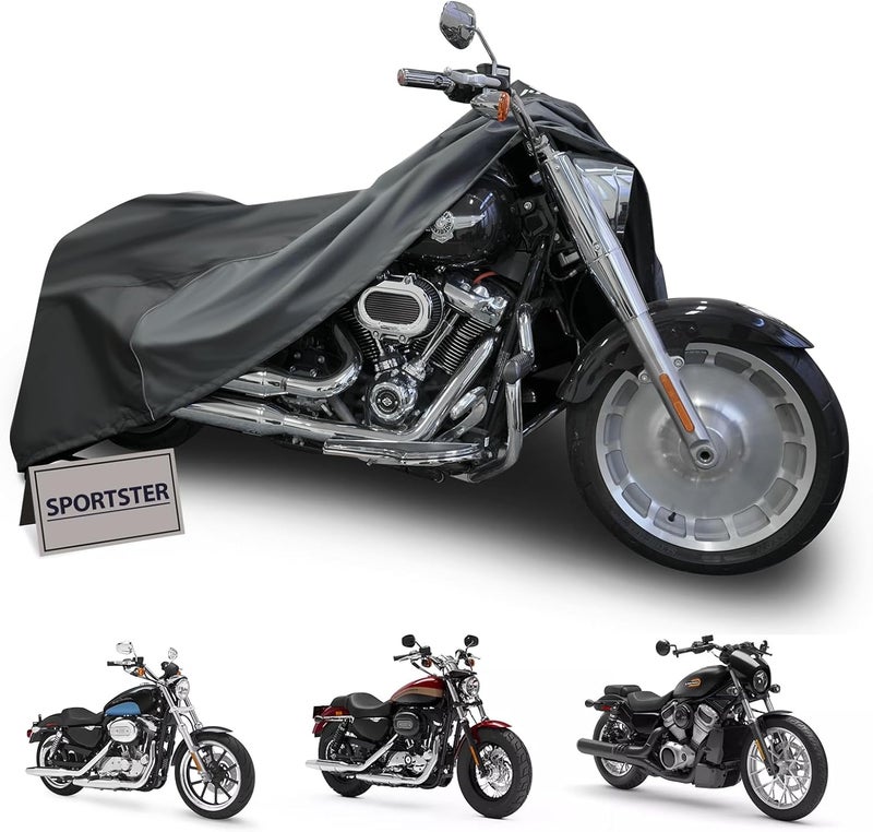 mieapond Motorcycle Cover for Sport Model Harley Davidson Sportster S, Sporster 883, Nightster Special, SuperLow, SuperLow 1200T, 1200 Custom, and Most Motorcycles - Waterproof Motorcycle Cover Outdoor Storage - Image 1